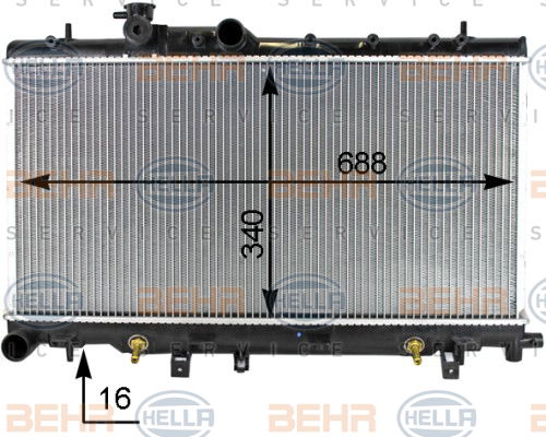 Radiateur, refroidissement du moteur BEHR HELLA SERVICE