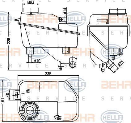 Vase d'expansion, liquide de refroidissement BEHR HELLA SERVICE