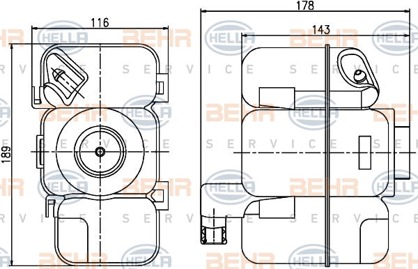 Vase d'expansion, liquide de refroidissement BEHR HELLA SERVICE