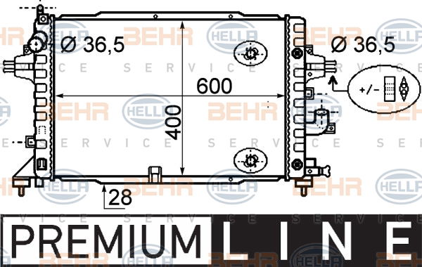 Radiateur, refroidissement du moteur BEHR HELLA SERVICE *** PREMIUM LINE ***