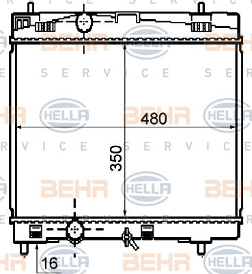 Radiateur, refroidissement du moteur BEHR HELLA SERVICE