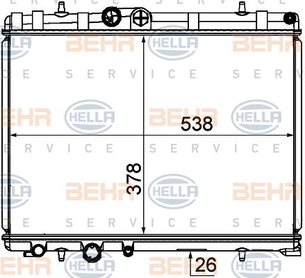 Radiateur, refroidissement du moteur BEHR HELLA SERVICE
