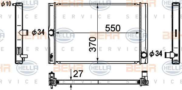 Radiateur, refroidissement du moteur BEHR HELLA SERVICE