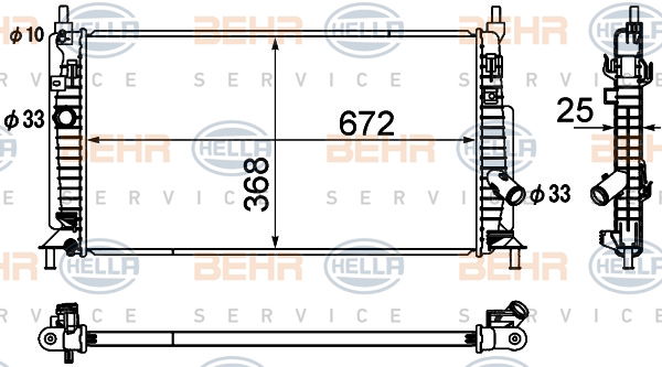 Radiateur, refroidissement du moteur BEHR HELLA SERVICE