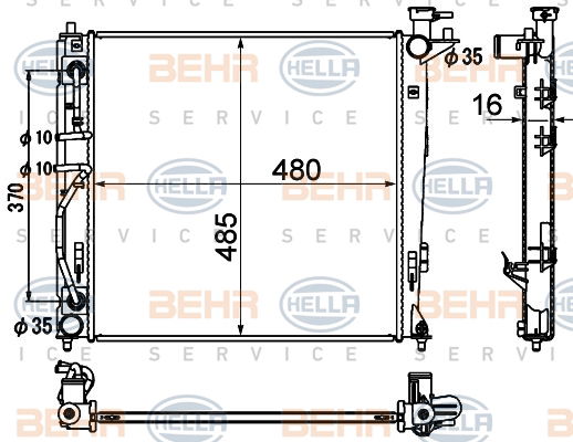 Radiateur, refroidissement du moteur BEHR HELLA SERVICE