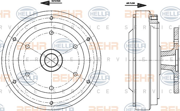 Embrayage, ventilateur de radiateur BEHR HELLA SERVICE *** PREMIUM LINE ***