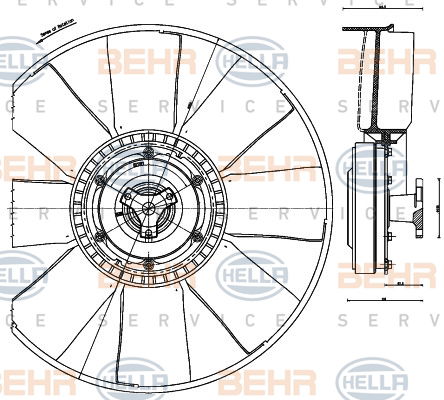 Ventilateur, refroidissement du moteur BEHR HELLA SERVICE *** PREMIUM LINE ***