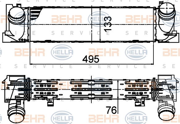 Intercooler, échangeur BEHR HELLA SERVICE *** PREMIUM LINE ***