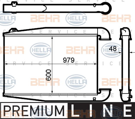 Intercooler, échangeur BEHR HELLA SERVICE *** PREMIUM LINE ***