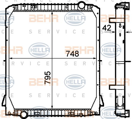 Radiateur, refroidissement du moteur BEHR HELLA SERVICE *** PREMIUM LINE ***