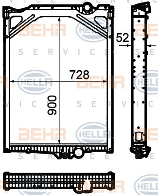 Radiateur, refroidissement du moteur BEHR HELLA SERVICE *** PREMIUM LINE ***