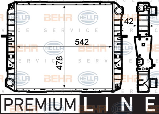 Radiateur, refroidissement du moteur BEHR HELLA SERVICE *** PREMIUM LINE ***