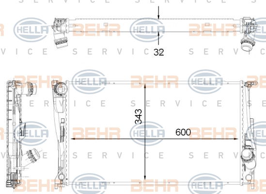 Radiateur, refroidissement du moteur BEHR HELLA SERVICE *** PREMIUM LINE ***