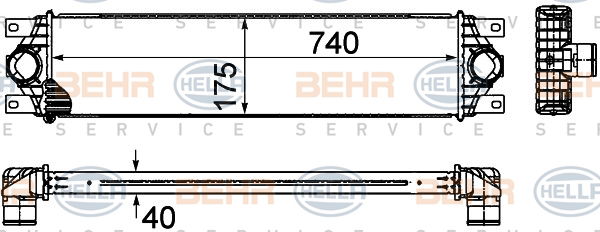 Intercooler, échangeur BEHR HELLA SERVICE