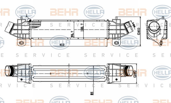 Intercooler, échangeur BEHR HELLA SERVICE