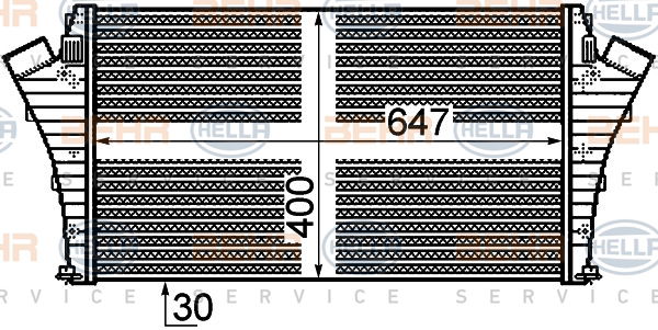 Intercooler, échangeur BEHR HELLA SERVICE