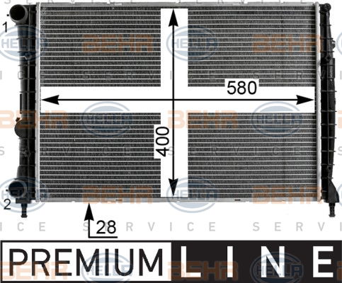 Radiateur, refroidissement du moteur BEHR HELLA SERVICE *** PREMIUM LINE ***