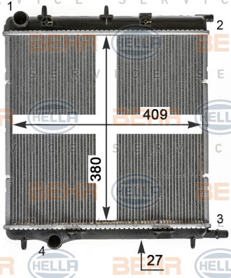 Radiateur, refroidissement du moteur BEHR HELLA SERVICE *** PREMIUM LINE ***