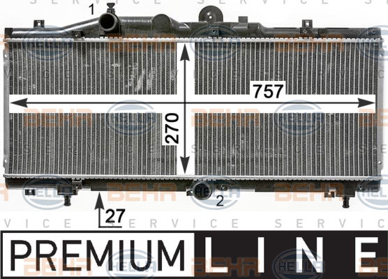 Radiateur, refroidissement du moteur BEHR HELLA SERVICE *** PREMIUM LINE ***