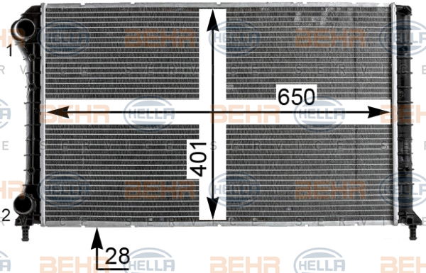 Radiateur, refroidissement du moteur BEHR HELLA SERVICE *** PREMIUM LINE ***