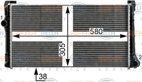 Radiateur, refroidissement du moteur BEHR HELLA SERVICE *** PREMIUM LINE ***