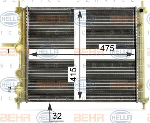 Radiateur, refroidissement du moteur BEHR HELLA SERVICE *** PREMIUM LINE ***