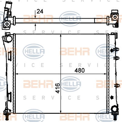 Radiateur, refroidissement du moteur BEHR HELLA SERVICE