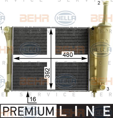 Radiateur, refroidissement du moteur BEHR HELLA SERVICE *** PREMIUM LINE ***