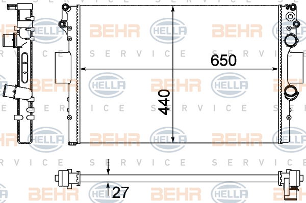 Radiateur, refroidissement du moteur BEHR HELLA SERVICE *** PREMIUM LINE ***