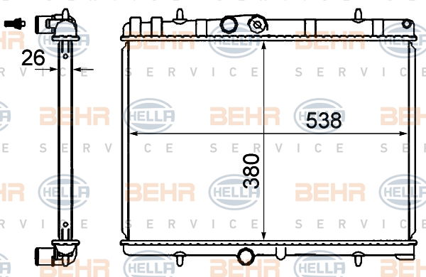 Radiateur, refroidissement du moteur BEHR HELLA SERVICE