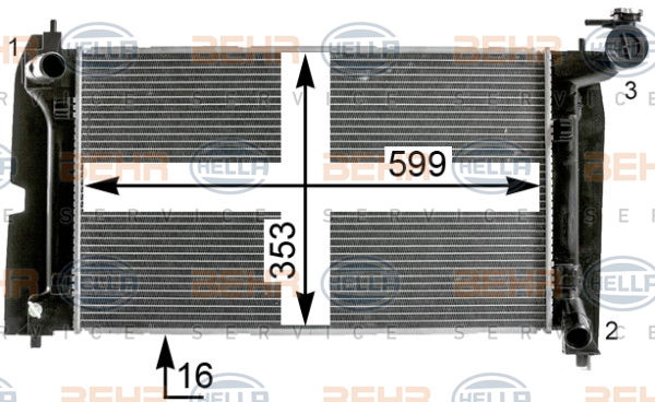 Radiateur, refroidissement du moteur BEHR HELLA SERVICE *** PREMIUM LINE ***