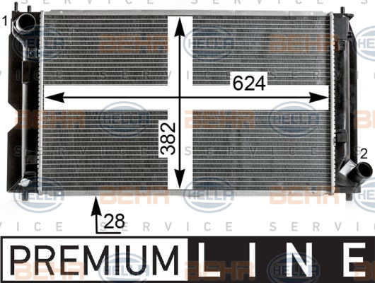 Radiateur, refroidissement du moteur BEHR HELLA SERVICE *** PREMIUM LINE ***