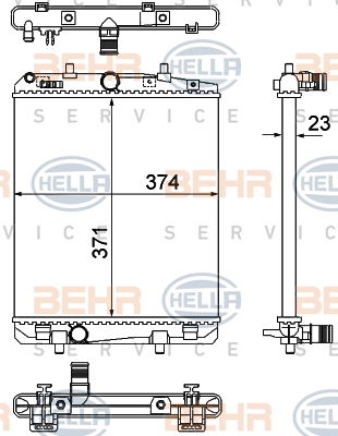 Radiateur, refroidissement du moteur BEHR HELLA SERVICE