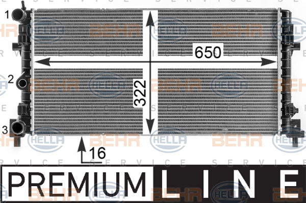 Radiateur, refroidissement du moteur BEHR HELLA SERVICE *** PREMIUM LINE ***