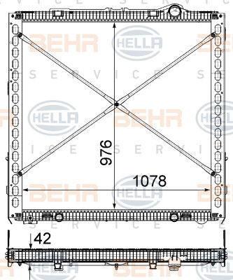 Radiateur, refroidissement du moteur BEHR HELLA SERVICE *** PREMIUM LINE ***