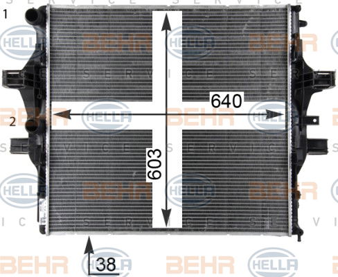 Radiateur, refroidissement du moteur BEHR HELLA SERVICE *** PREMIUM LINE ***