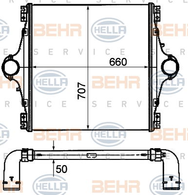 Intercooler, échangeur BEHR HELLA SERVICE *** PREMIUM LINE ***