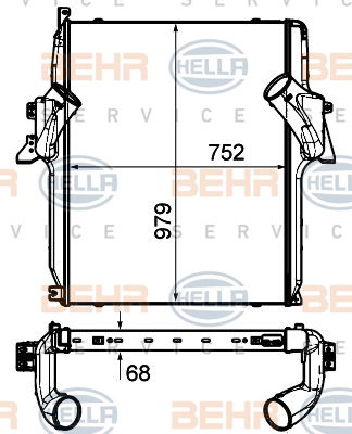 Intercooler, échangeur BEHR HELLA SERVICE *** PREMIUM LINE ***