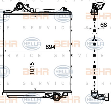 Intercooler, échangeur BEHR HELLA SERVICE *** PREMIUM LINE ***