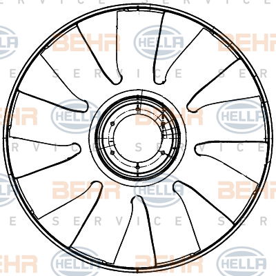 Roue du souffleur, refroidissement  du moteur BEHR HELLA SERVICE *** PREMIUM LINE ***