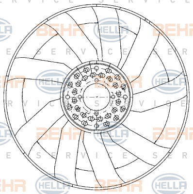 Roue du souffleur, refroidissement  du moteur BEHR HELLA SERVICE *** PREMIUM LINE ***