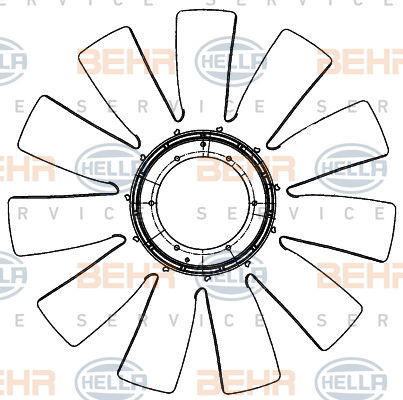 Roue du souffleur, refroidissement  du moteur BEHR HELLA SERVICE *** PREMIUM LINE ***