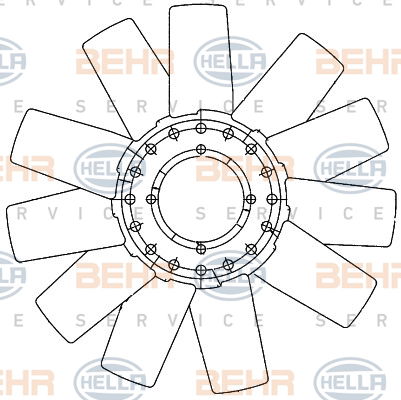 Roue du souffleur, refroidissement  du moteur BEHR HELLA SERVICE *** PREMIUM LINE ***