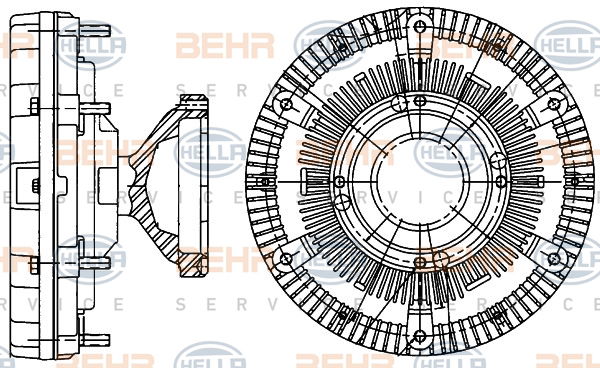 Embrayage, ventilateur de radiateur BEHR HELLA SERVICE *** PREMIUM LINE ***