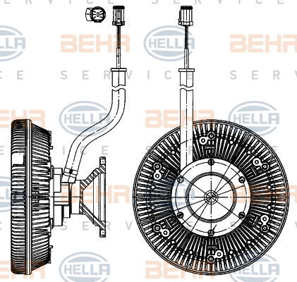 Embrayage, ventilateur de radiateur BEHR HELLA SERVICE *** PREMIUM LINE ***