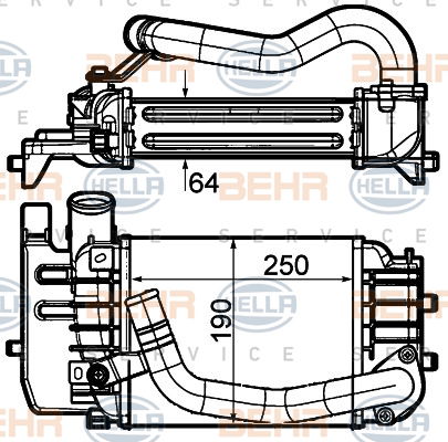 Intercooler, échangeur BEHR HELLA SERVICE *** PREMIUM LINE ***