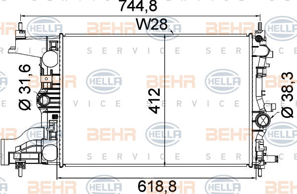 Radiateur, refroidissement du moteur BEHR HELLA SERVICE