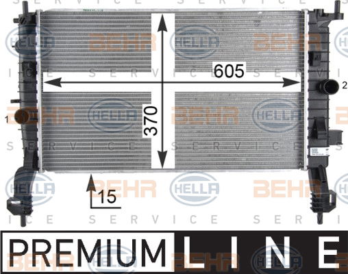 Radiateur, refroidissement du moteur BEHR HELLA SERVICE *** PREMIUM LINE ***