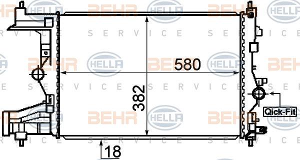 Radiateur, refroidissement du moteur BEHR HELLA SERVICE