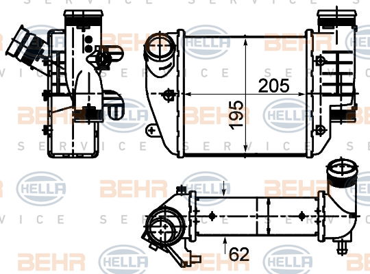 Intercooler, échangeur BEHR HELLA SERVICE